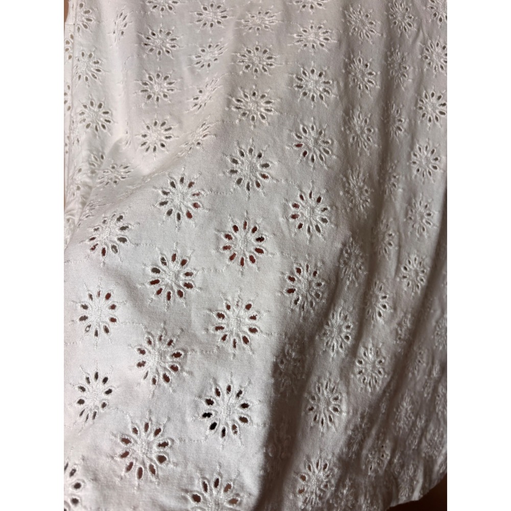 Madewell Embroidered Wide Sleeve Boxy Tee Large White Floral Sunburst Boho 2025 - Picture 5 of 8